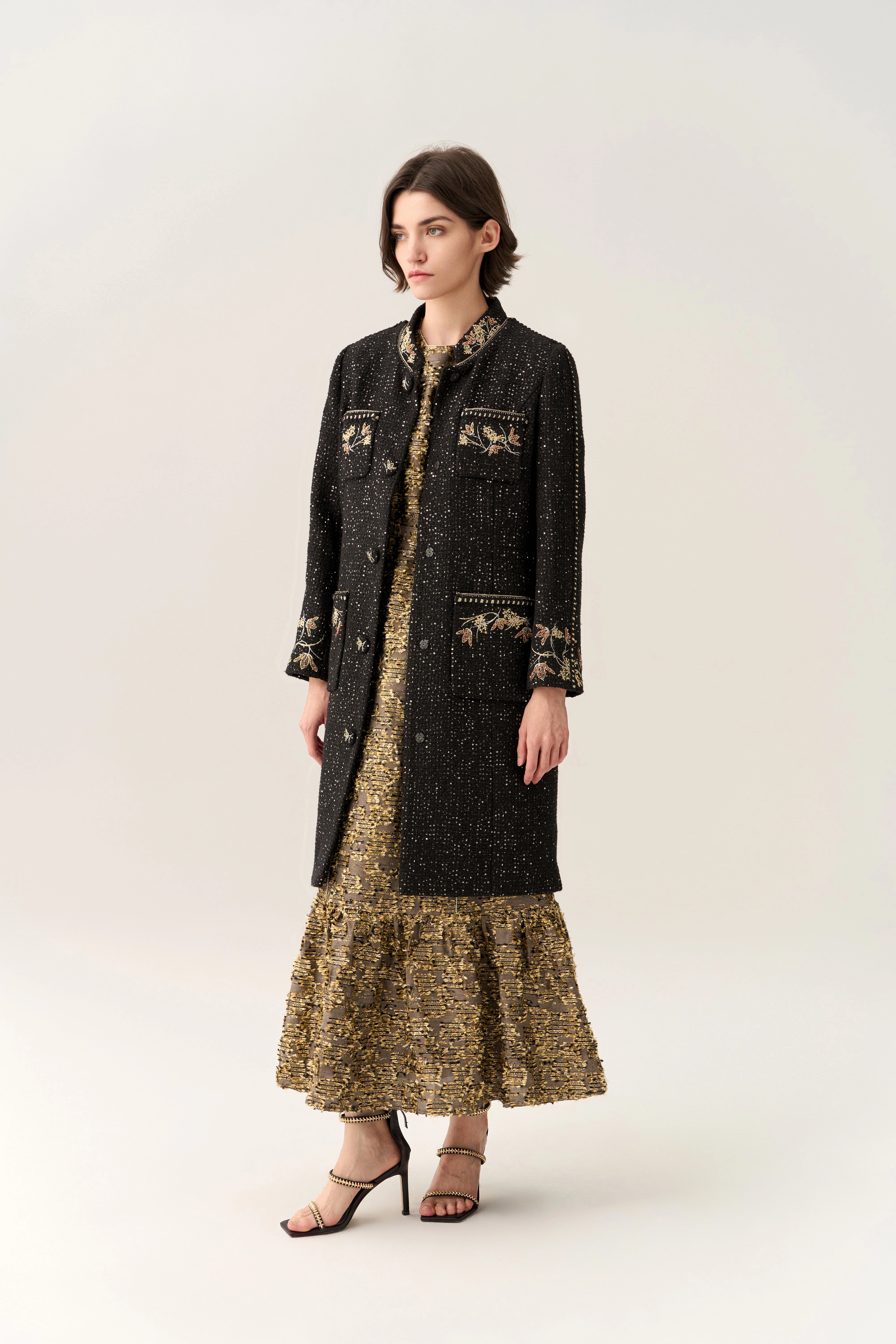 Floral Embroidery Luxe Dress
