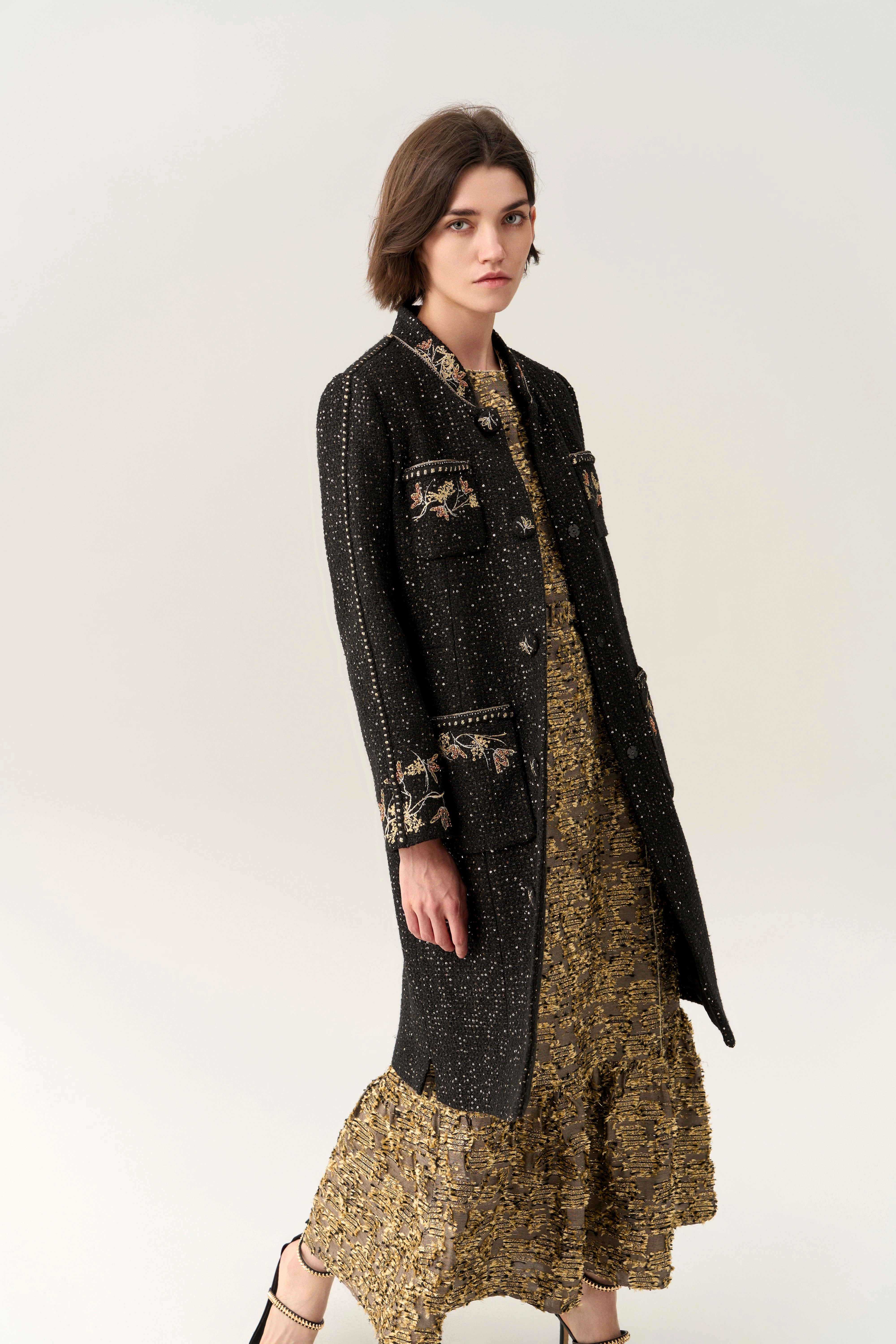 Floral Embroidery Luxe Dress