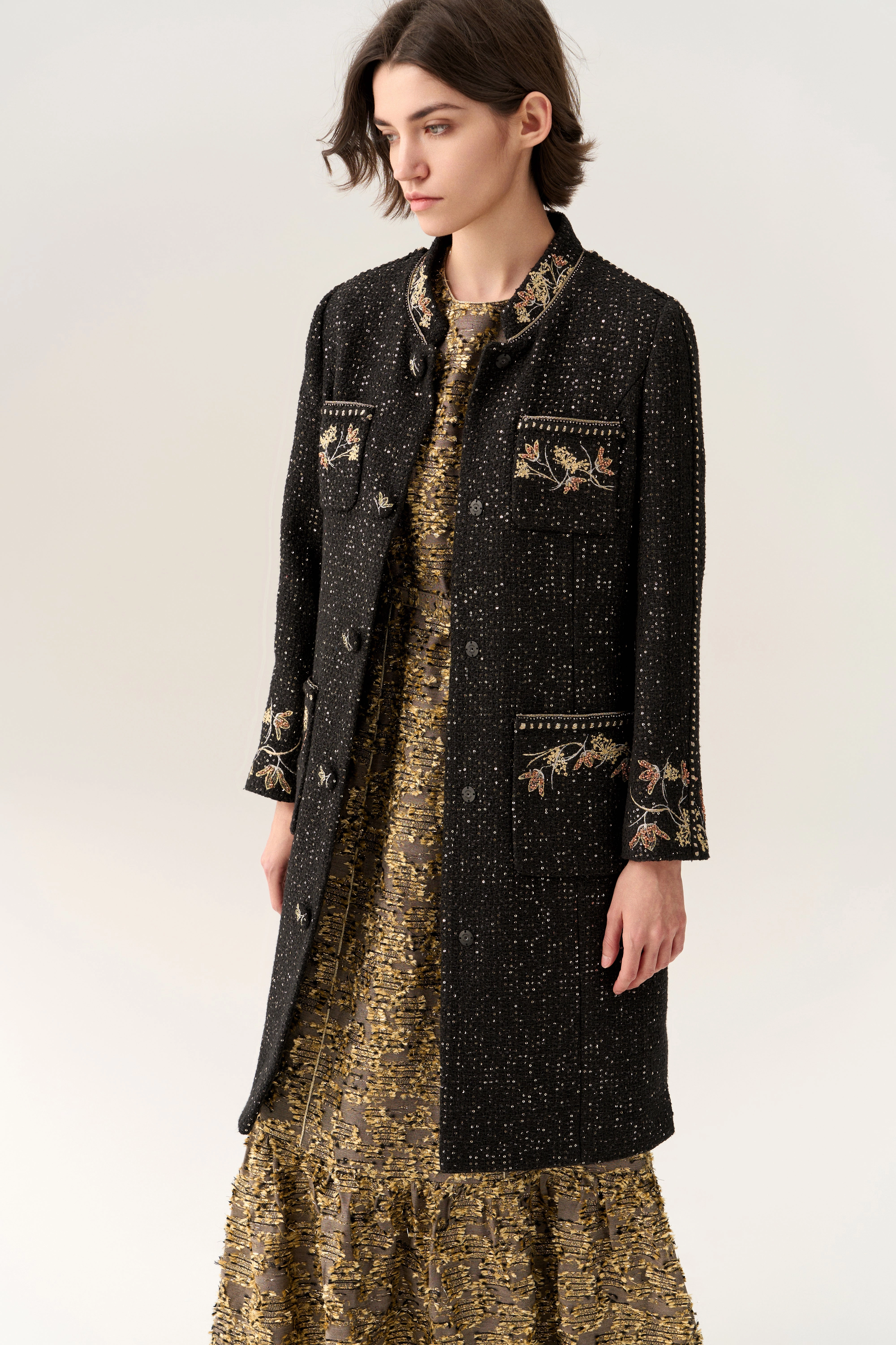 Floral Embroidery Luxe Dress