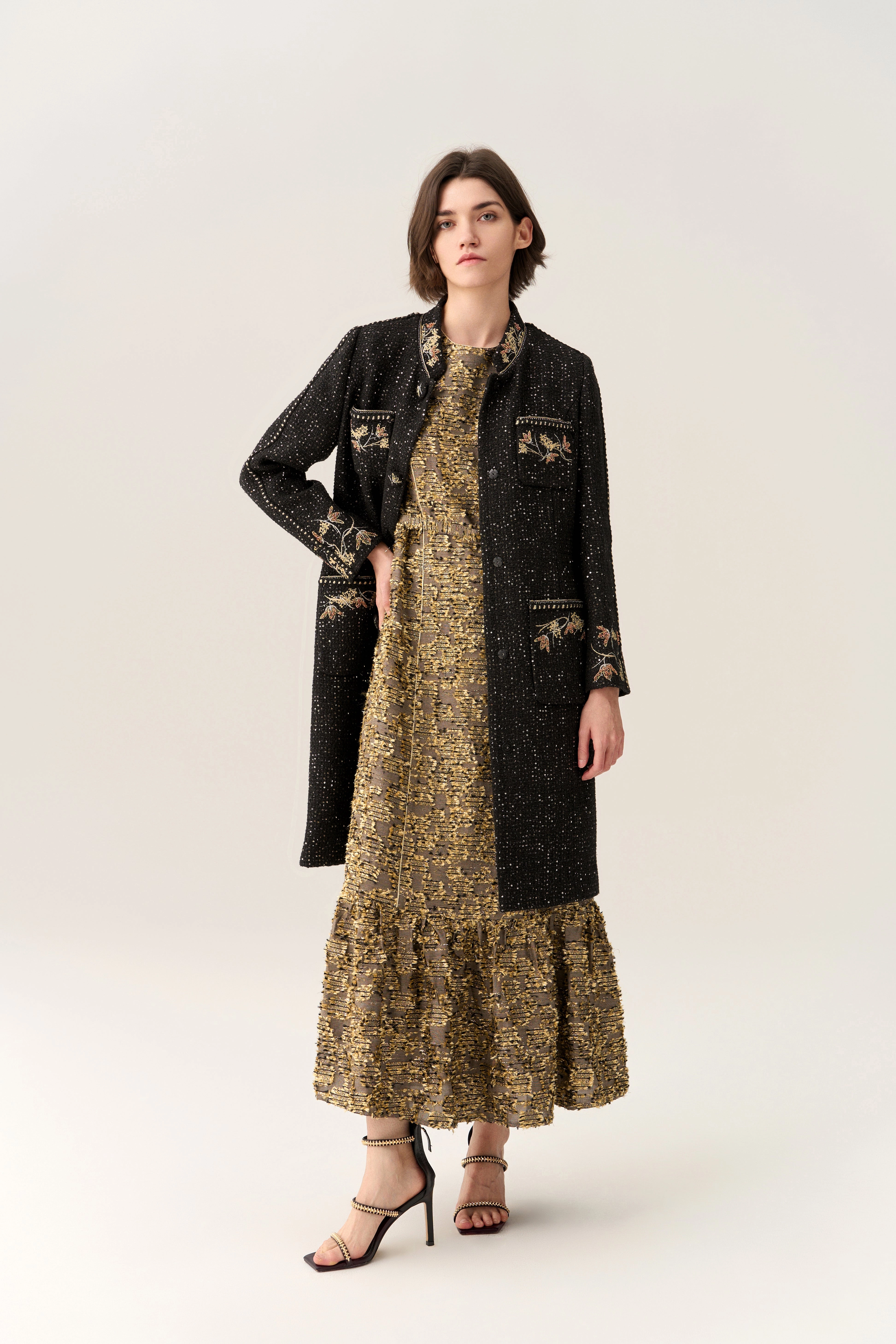 Floral Embroidery Luxe Dress