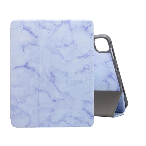 For iPad Pro 11 (2021) Marble Texture Horizontal Flip Leather Tablet Case with Three-folding Holder