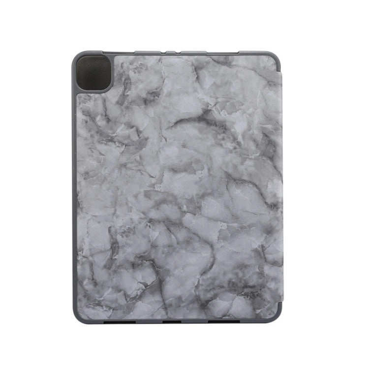 For iPad Pro 11 (2021) Marble Texture Horizontal Flip Leather Tablet Case with Three-folding Holder