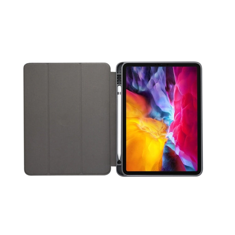 For iPad Pro 11 (2021) Marble Texture Horizontal Flip Leather Tablet Case with Three-folding Holder