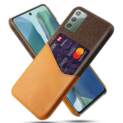 For Samsung Galaxy Note20 5G Cloth Texture PC   PU Leather Back Cover Shockproof Case with Card