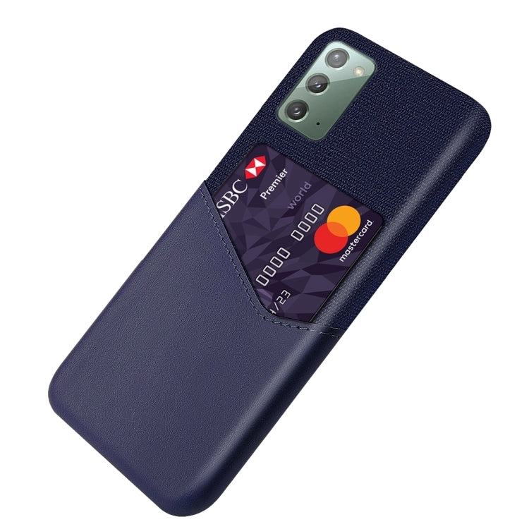 For Samsung Galaxy Note20 5G Cloth Texture PC   PU Leather Back Cover Shockproof Case with Card