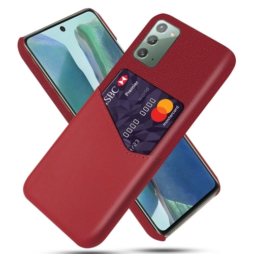 For Samsung Galaxy Note20 5G Cloth Texture PC   PU Leather Back Cover Shockproof Case with Card