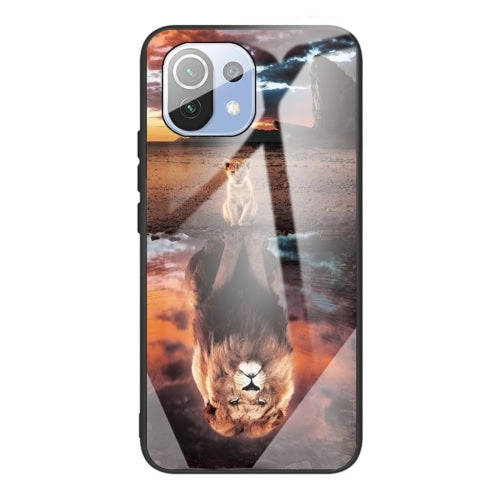 For Xiaomi Mi 11 Colorful Painted Glass Shockproof Protective Case(Big eyes