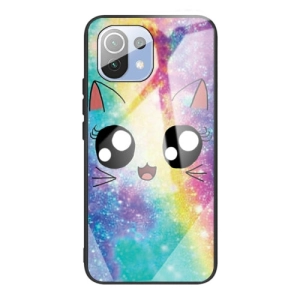 For Xiaomi Mi 11 Colorful Painted Glass Shockproof Protective Case(Big eyes