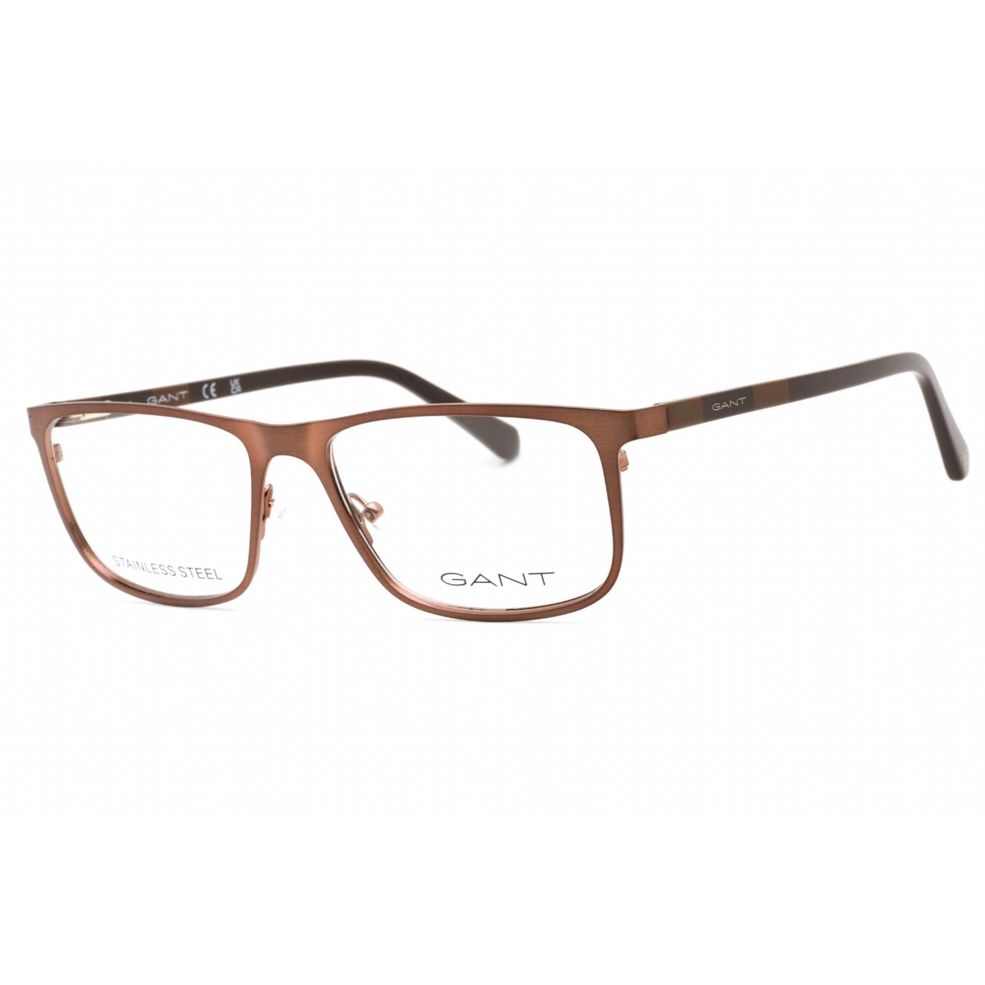 Gant Men's Eyeglasses - Shiny Dark Bronze Rectangular Frame, 56 mm | GA3280 036