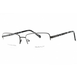 Gant Men's Eyeglasses - Shiny Gunmetal Metal Rectangular Half Rim Frame | GA3220 008