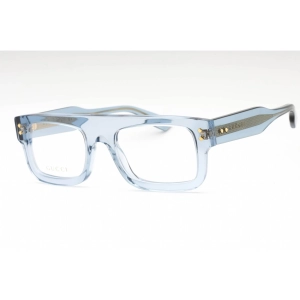 Gucci Men's Eyeglasses - Azure Plastic Rectangular Frame Clear Lens | GG1085O 004