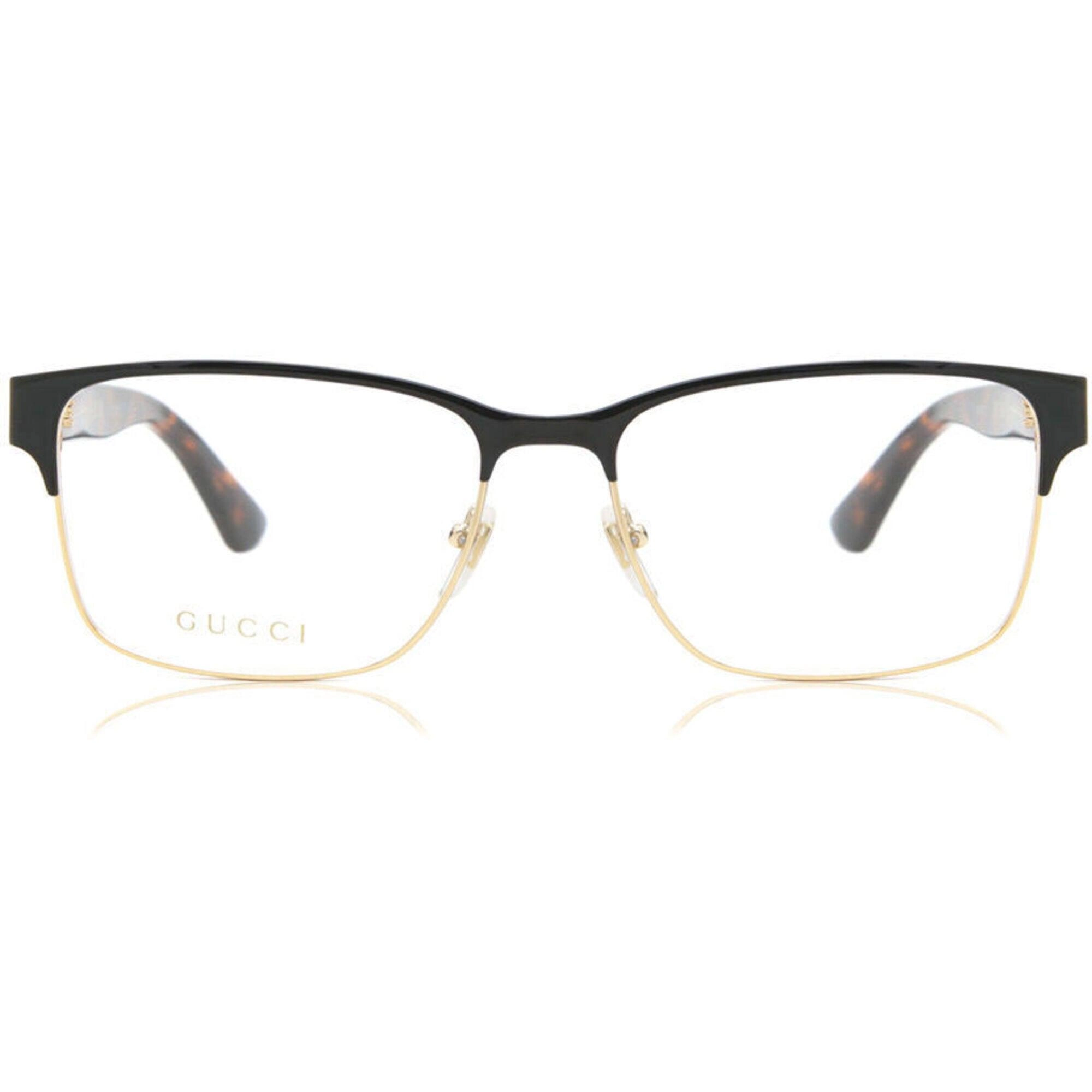 Gucci Men's Eyeglasses - Black Metal Rectangular Shape Frame Demo Lens | GG0750O 006