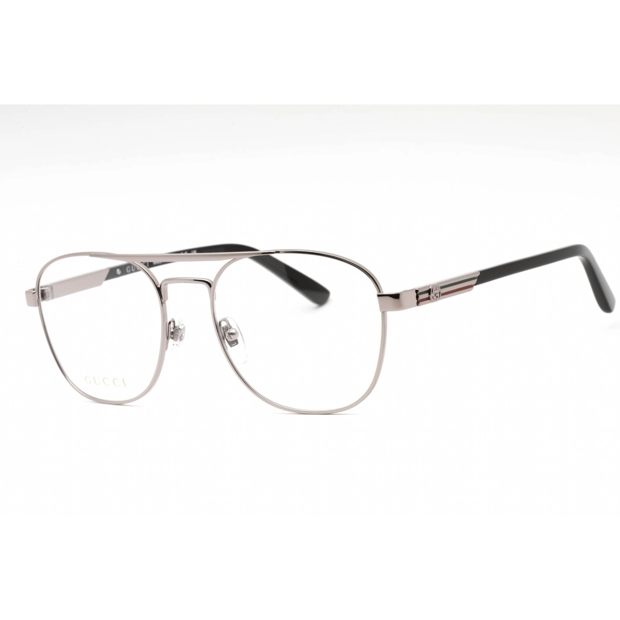 Gucci Men's Eyeglasses - Ruthenium/Black Metal Aviator Full Rim Frame | GG1290O 001