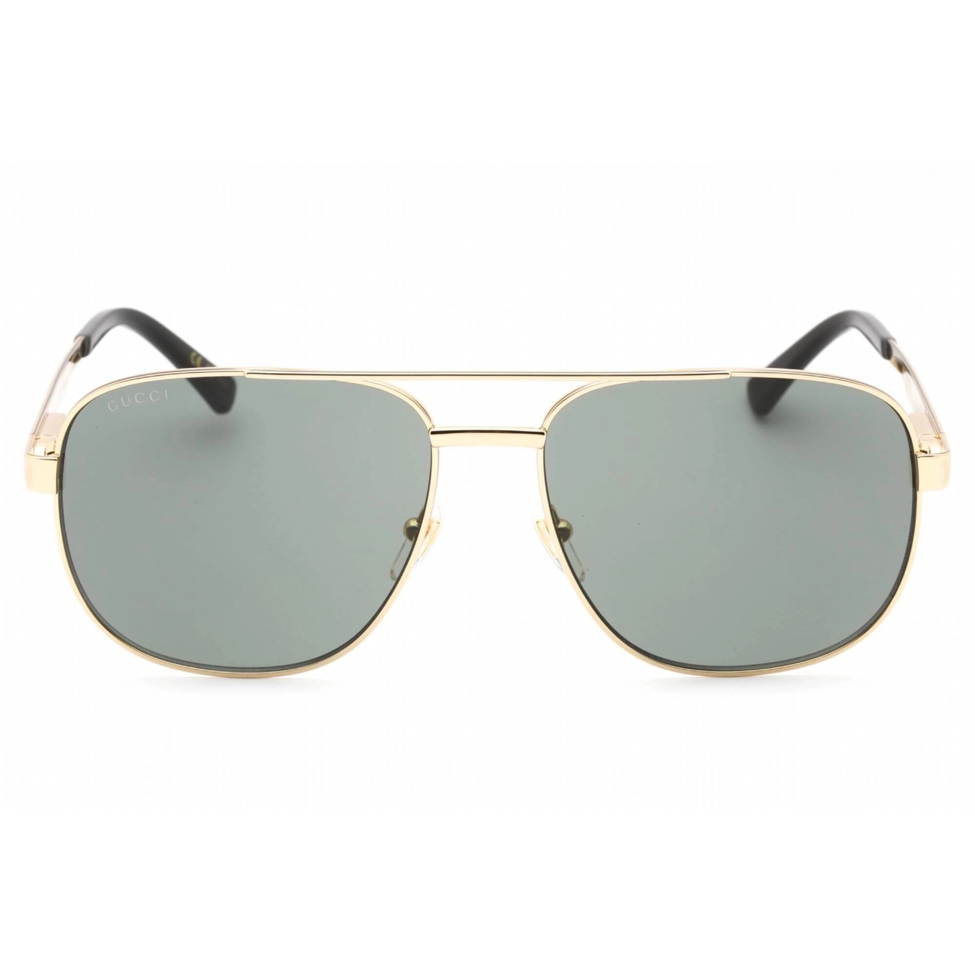 Gucci Men's Sunglasses - Gold Navigator Full Rim Metal Frame Grey Lens | GG1223S 002