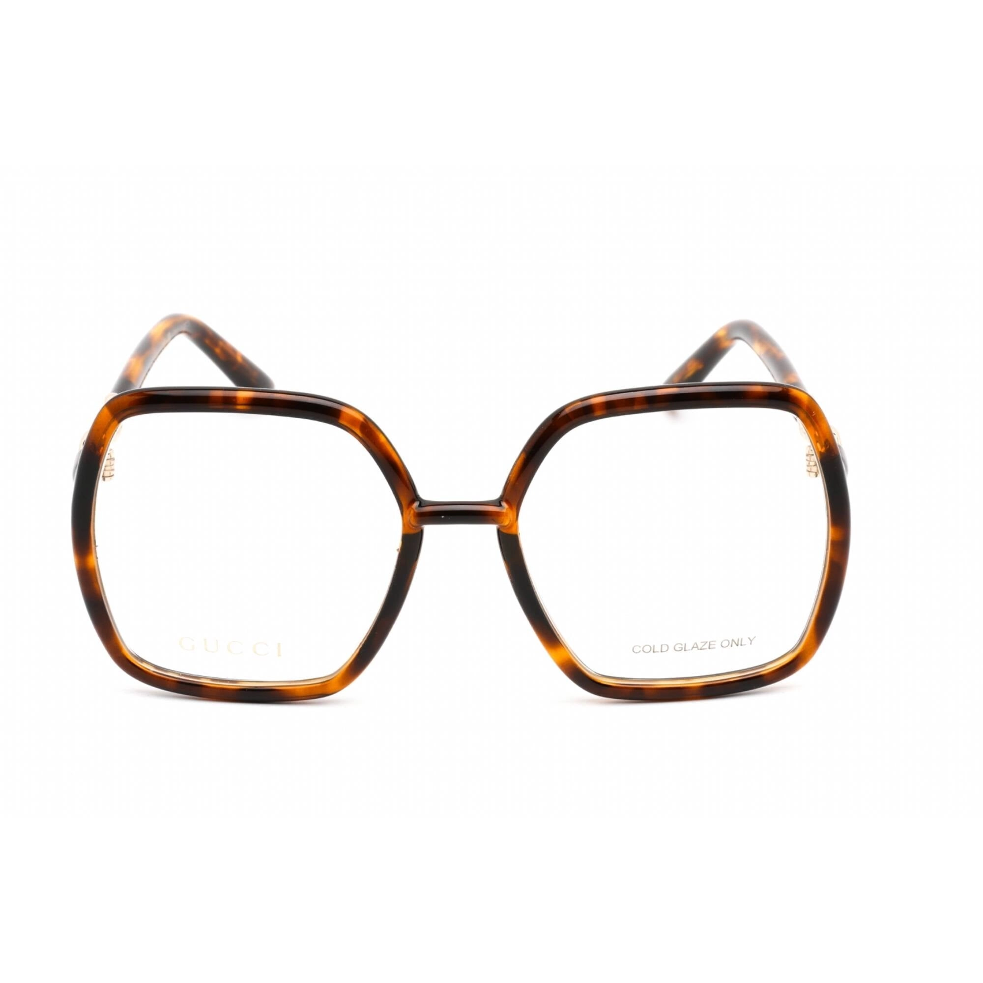 Gucci Women's Eyeglasses - Shiny Dark Havana Plastic Full Rim Frame | GG0890O 002