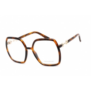 Gucci Women's Eyeglasses - Shiny Dark Havana Plastic Full Rim Frame | GG0890O 002