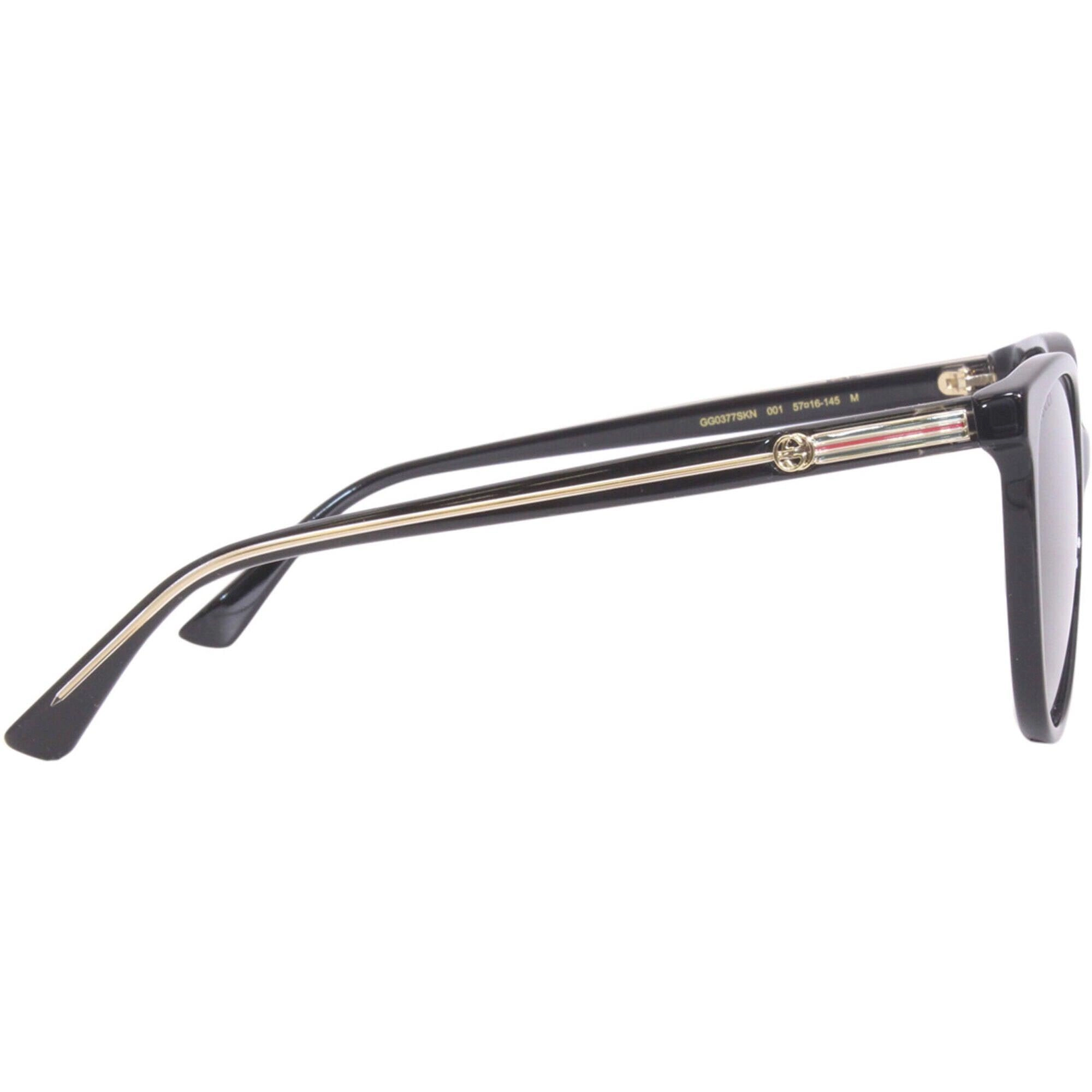 Gucci Women's Sunglasses - Black Plastic Cat Eye Shape Frame Grey Lens | GG0377SKN 001