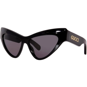 Gucci Women's Sunglasses - Black Plastic Cat Eye Shape Frame Grey Lens | GG1294S 001