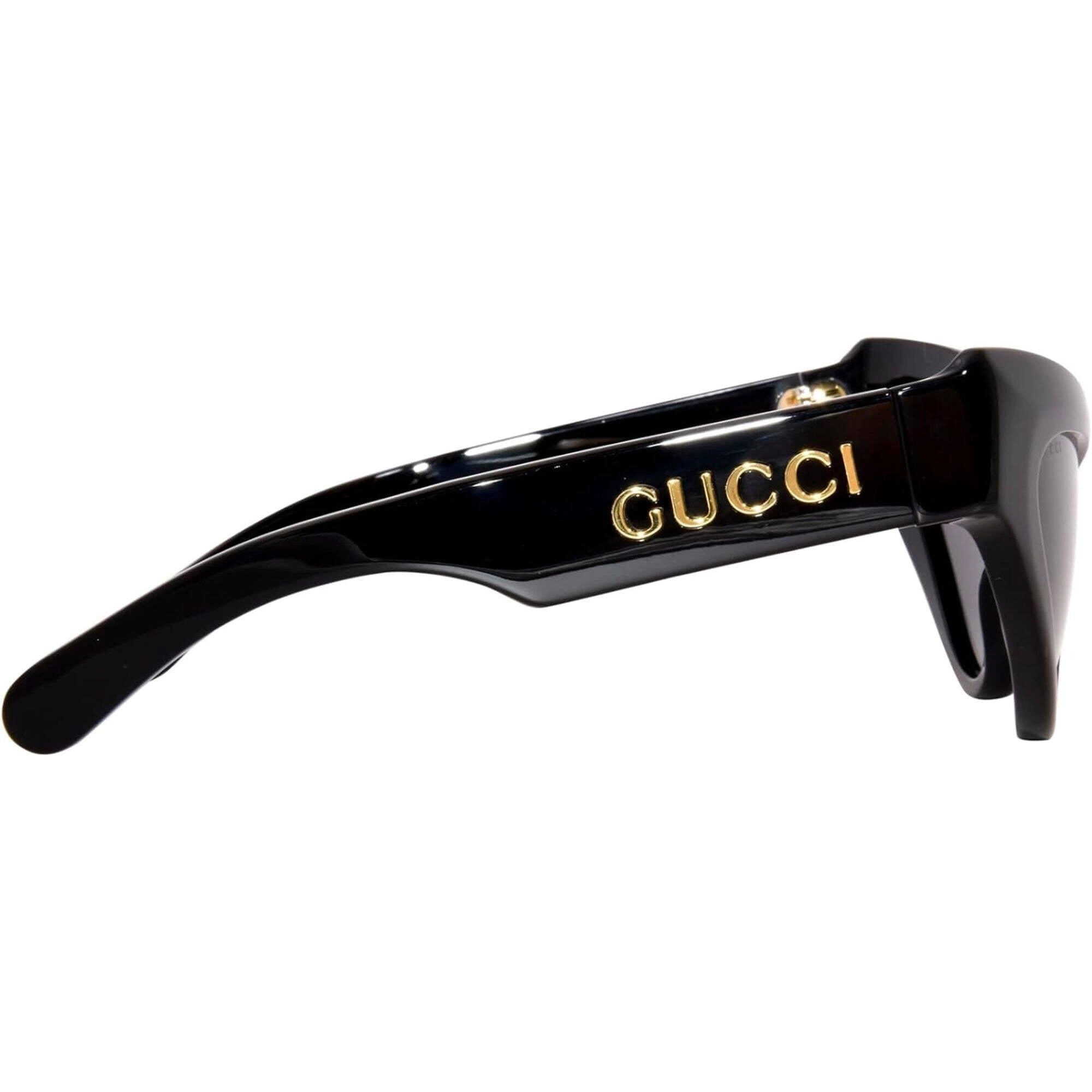 Gucci Women's Sunglasses - Black Plastic Cat Eye Shape Frame Grey Lens | GG1294S 001
