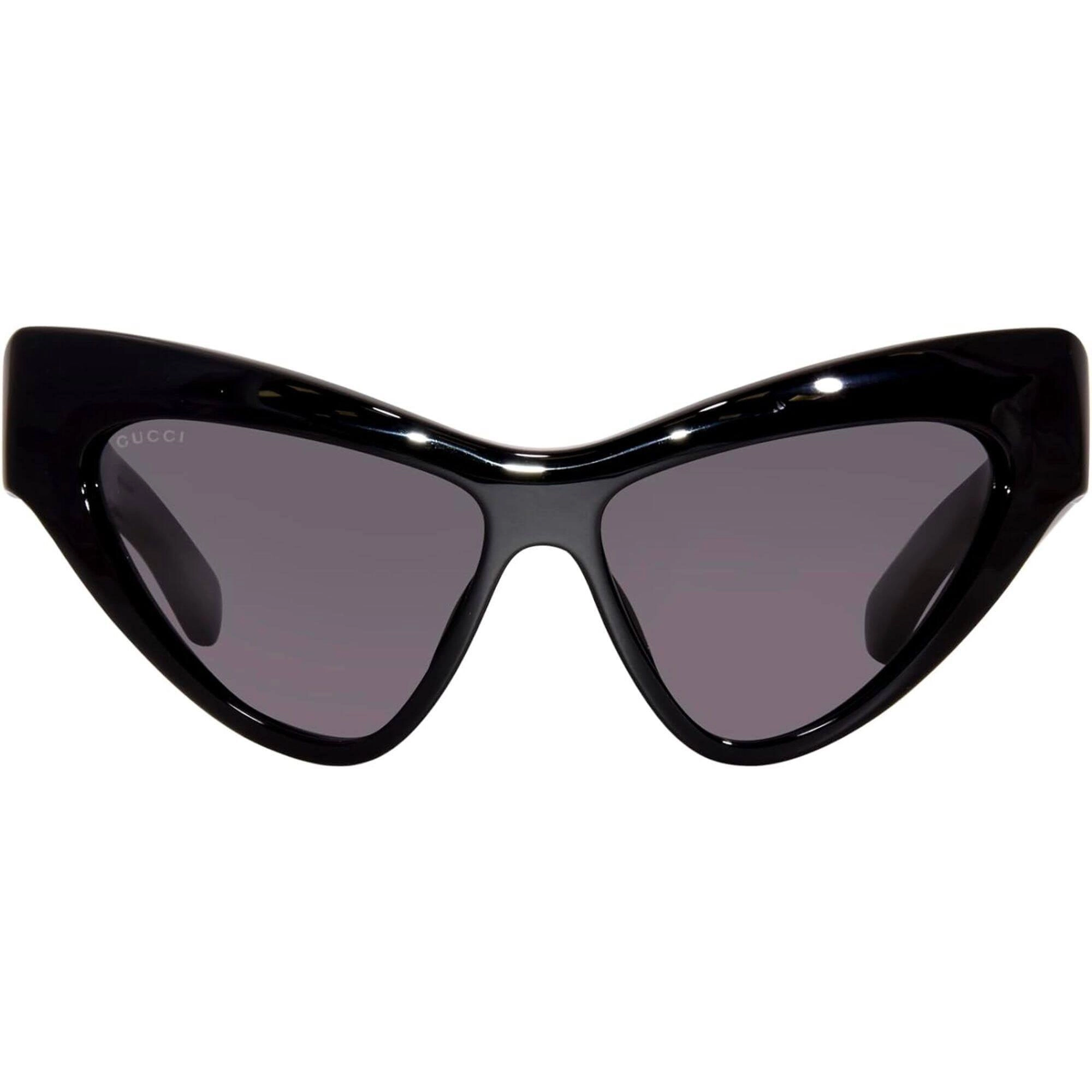 Gucci Women's Sunglasses - Black Plastic Cat Eye Shape Frame Grey Lens | GG1294S 001