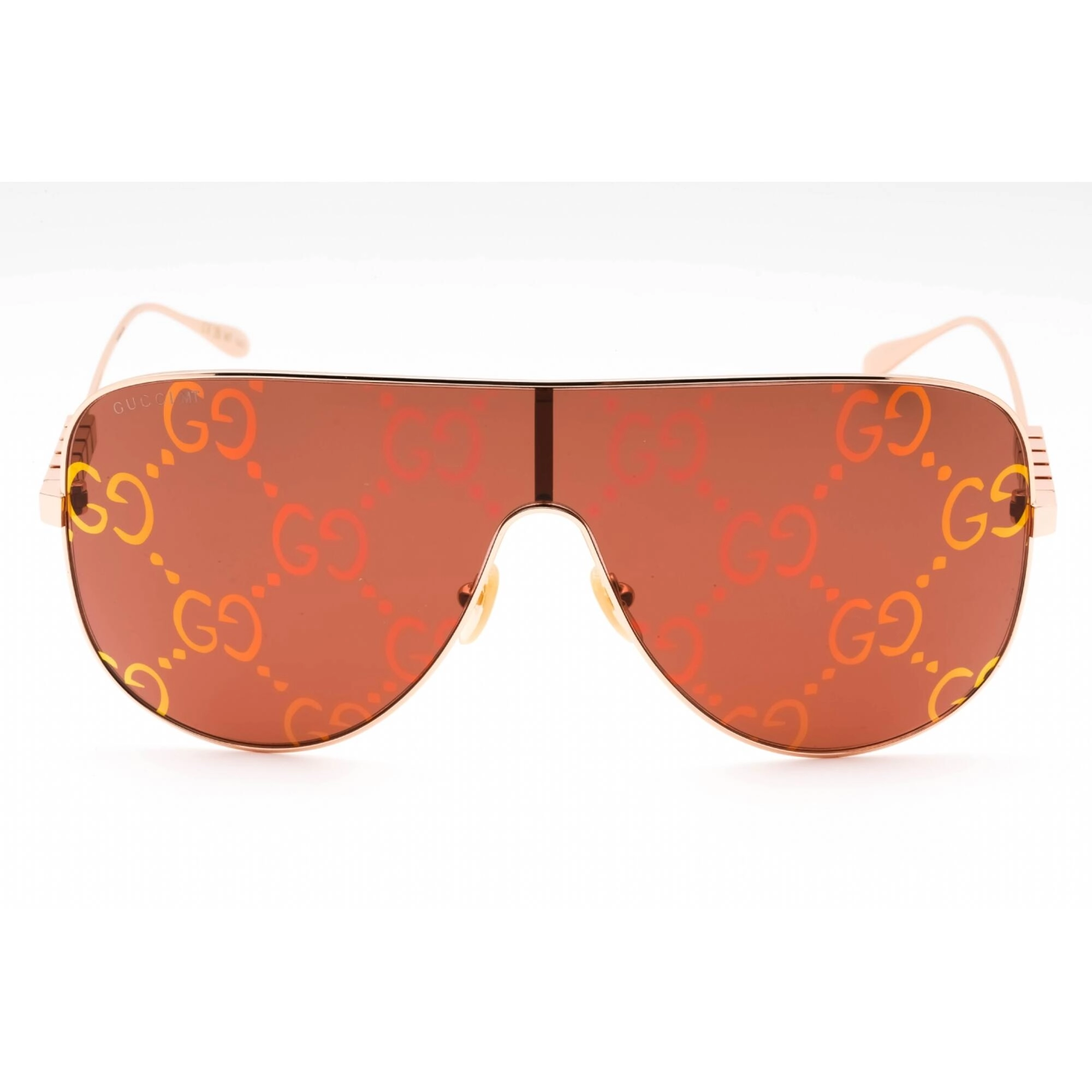 Gucci Women's Sunglasses - Gold-Gold Metal Full Rim Shield Shape Frame | GG1436S 003