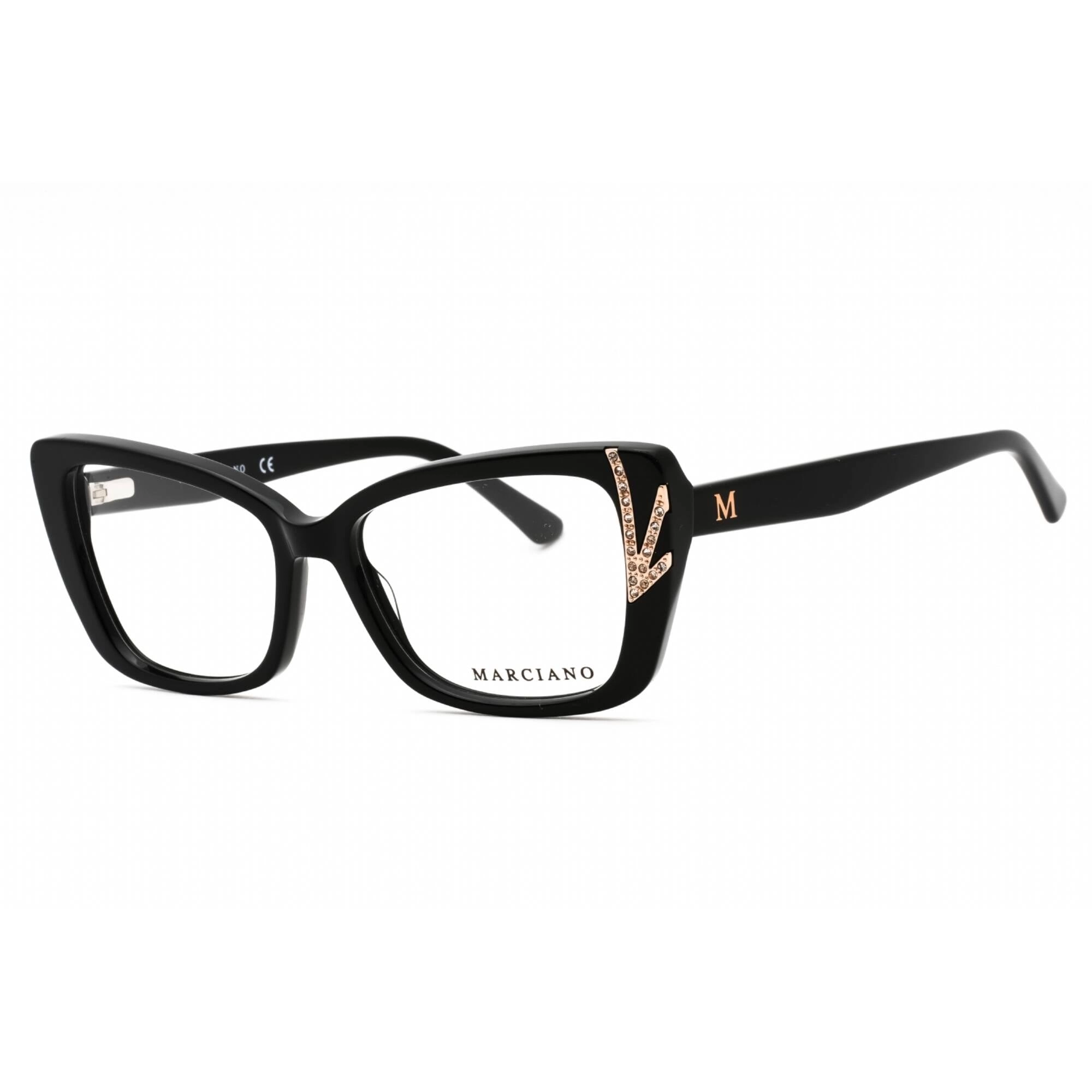 Guess By Marciano Women's Eyeglasses - Shiny Black Acetate Cat Eye Frame | GM0382 001