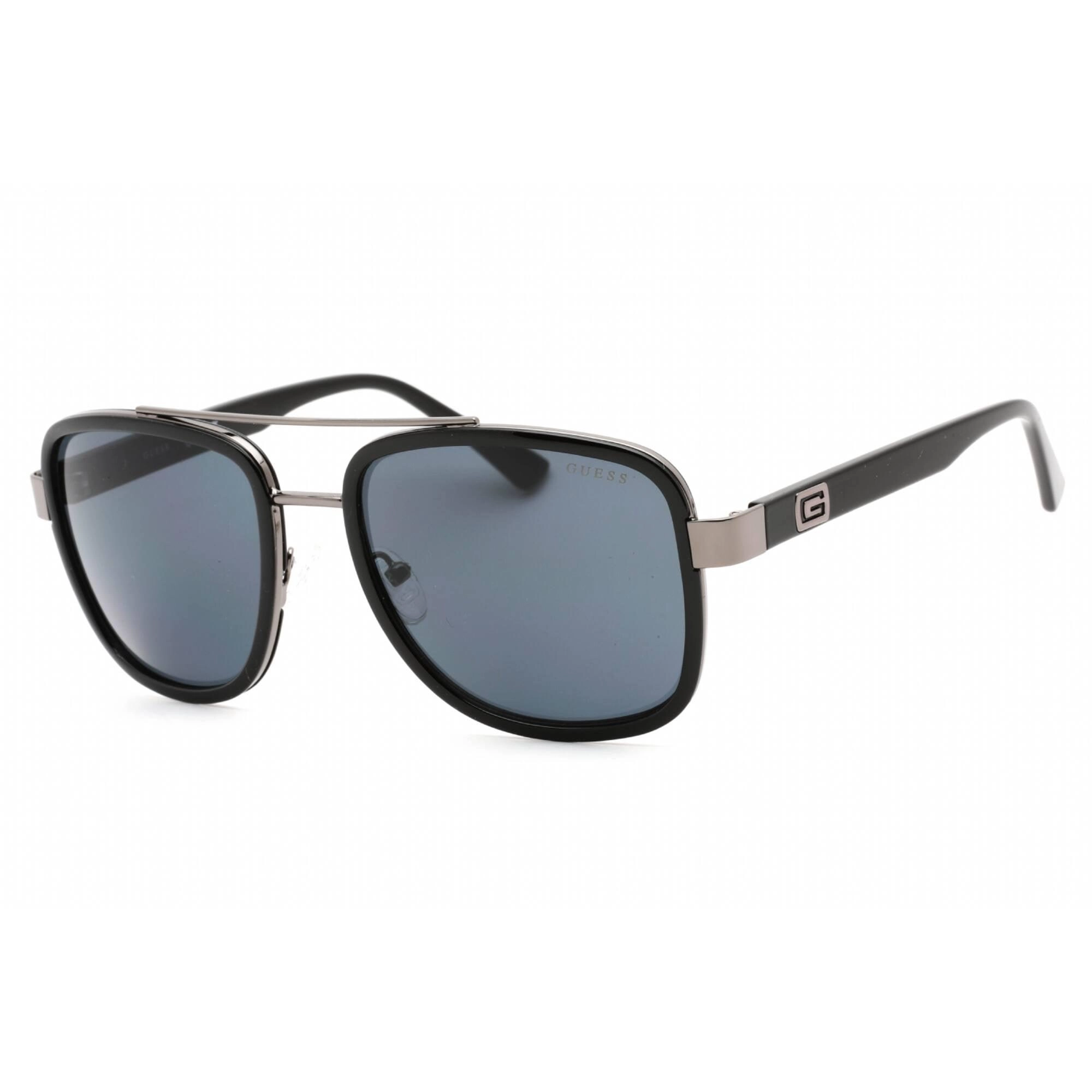Guess Factory Men's Sunglasses - Full Rim Shiny Black Metal Pilot Frame | GF5091 01A