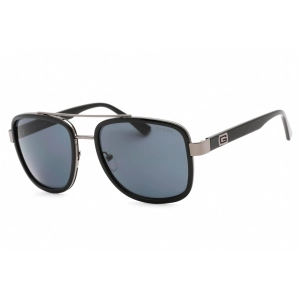 Guess Factory Men's Sunglasses - Full Rim Shiny Black Metal Pilot Frame | GF5091 01A