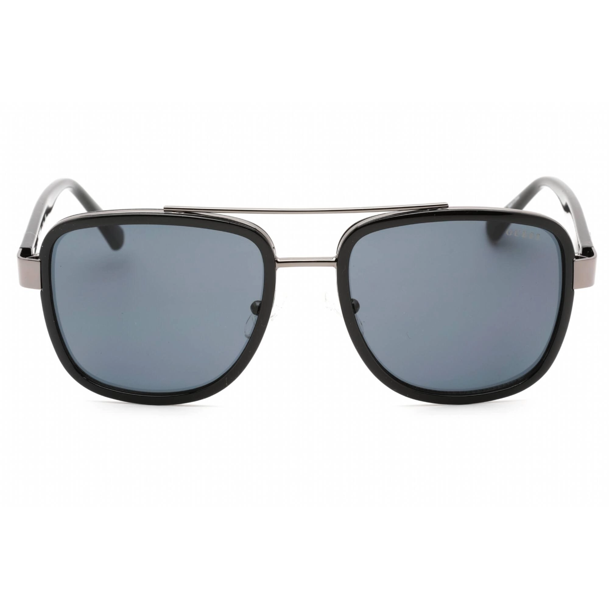 Guess Factory Men's Sunglasses - Full Rim Shiny Black Metal Pilot Frame | GF5091 01A