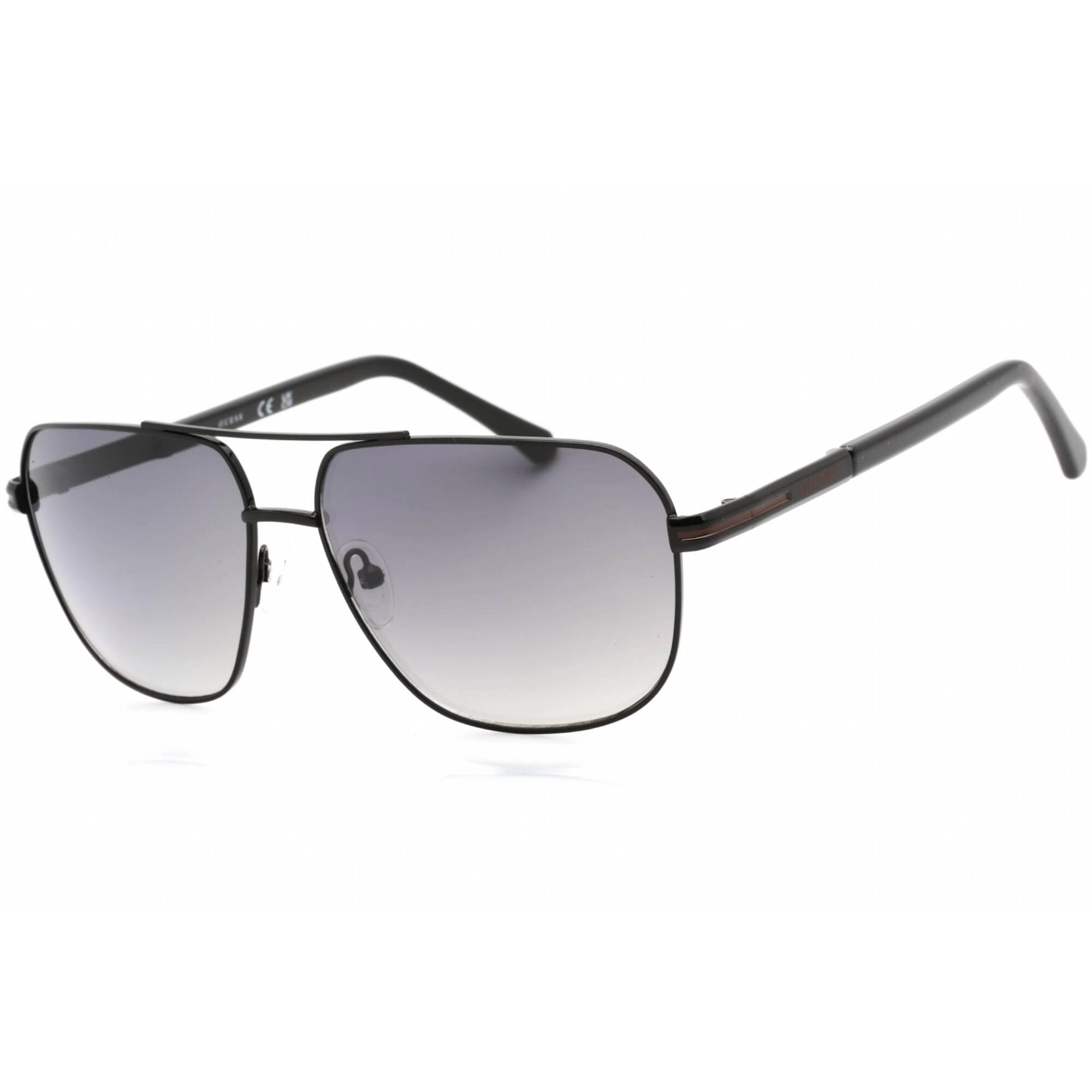 Guess Factory Men's Sunglasses - Shiny Black Frame Gradient Smoke Lens | GF0245 01B