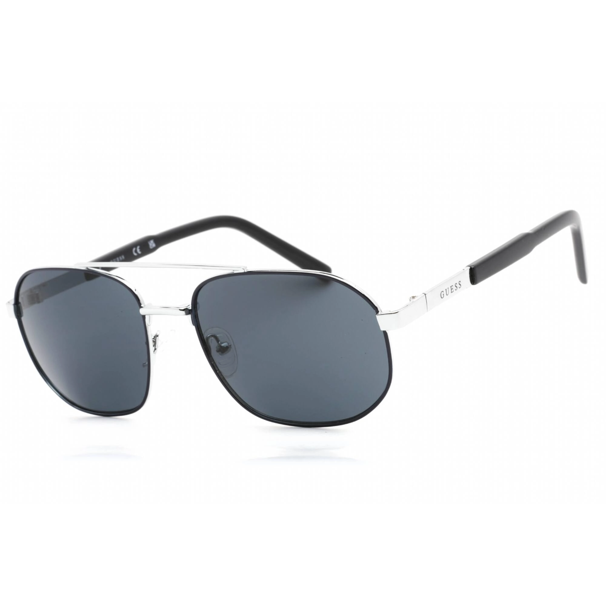 Guess Factory Men's Sunglasses - Shiny Blue Aviator Frame Smoke Lens | GF0250 90A