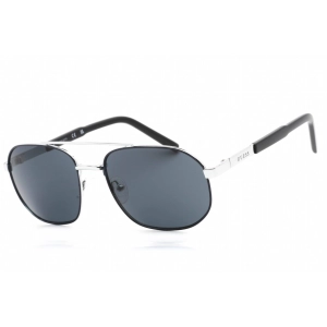 Guess Factory Men's Sunglasses - Shiny Blue Aviator Frame Smoke Lens | GF0250 90A
