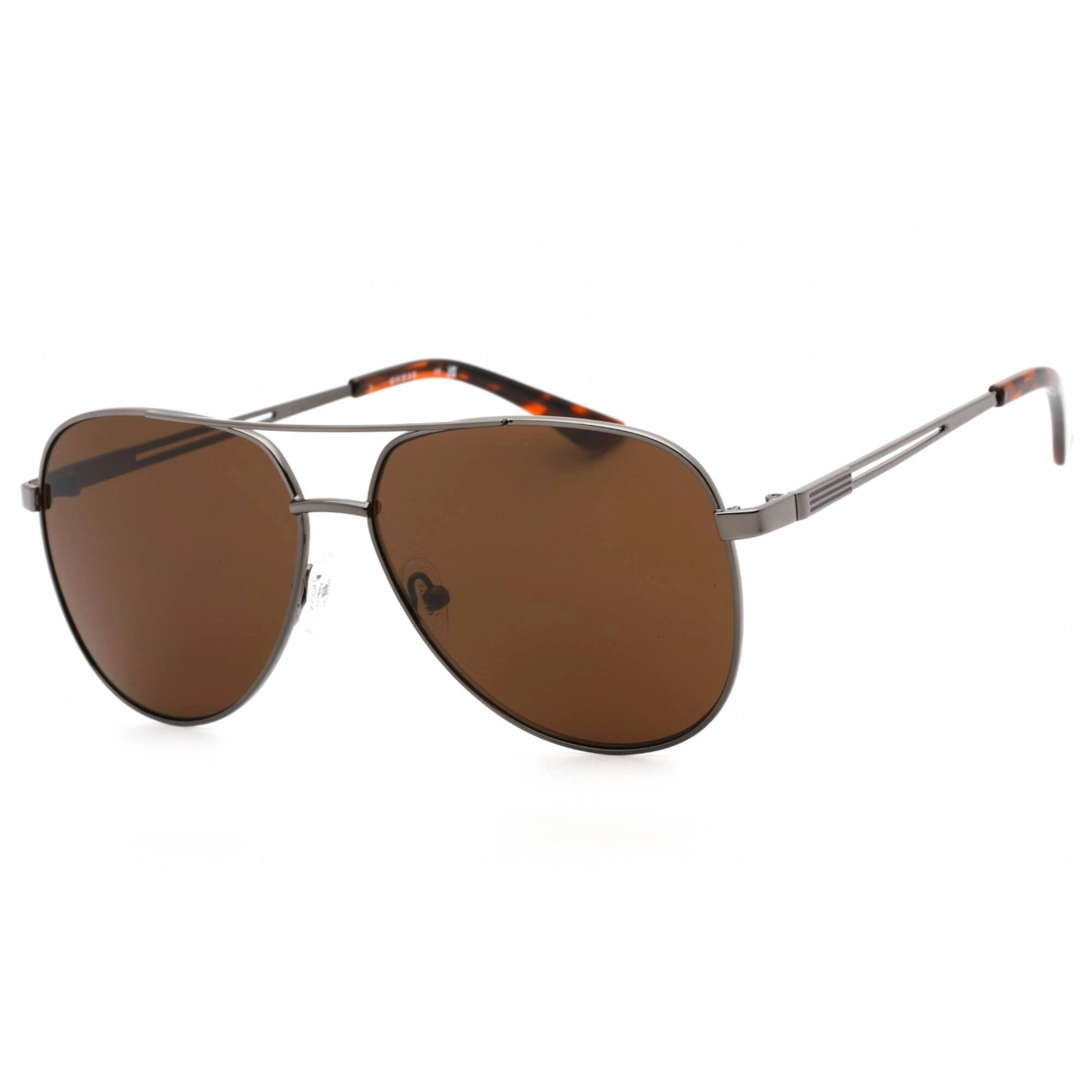 Guess Factory Men's Sunglasses - Shiny Gunmetal Full Rim Aviator Frame | GF0231 08E