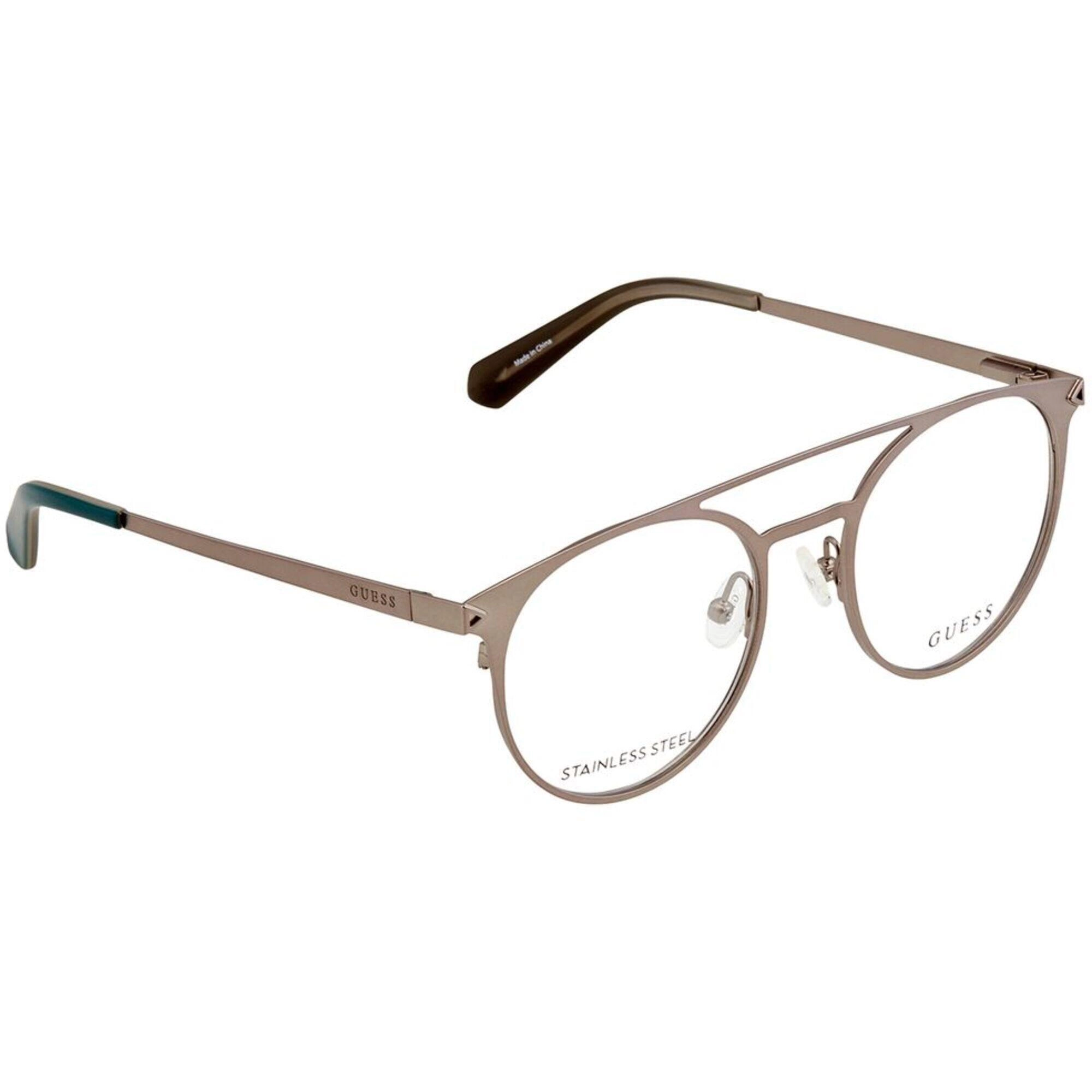 Guess Men's Eyeglasses - Gunmetal Adjustable Nose Pads Full Rim Round Frame | GU1956 9