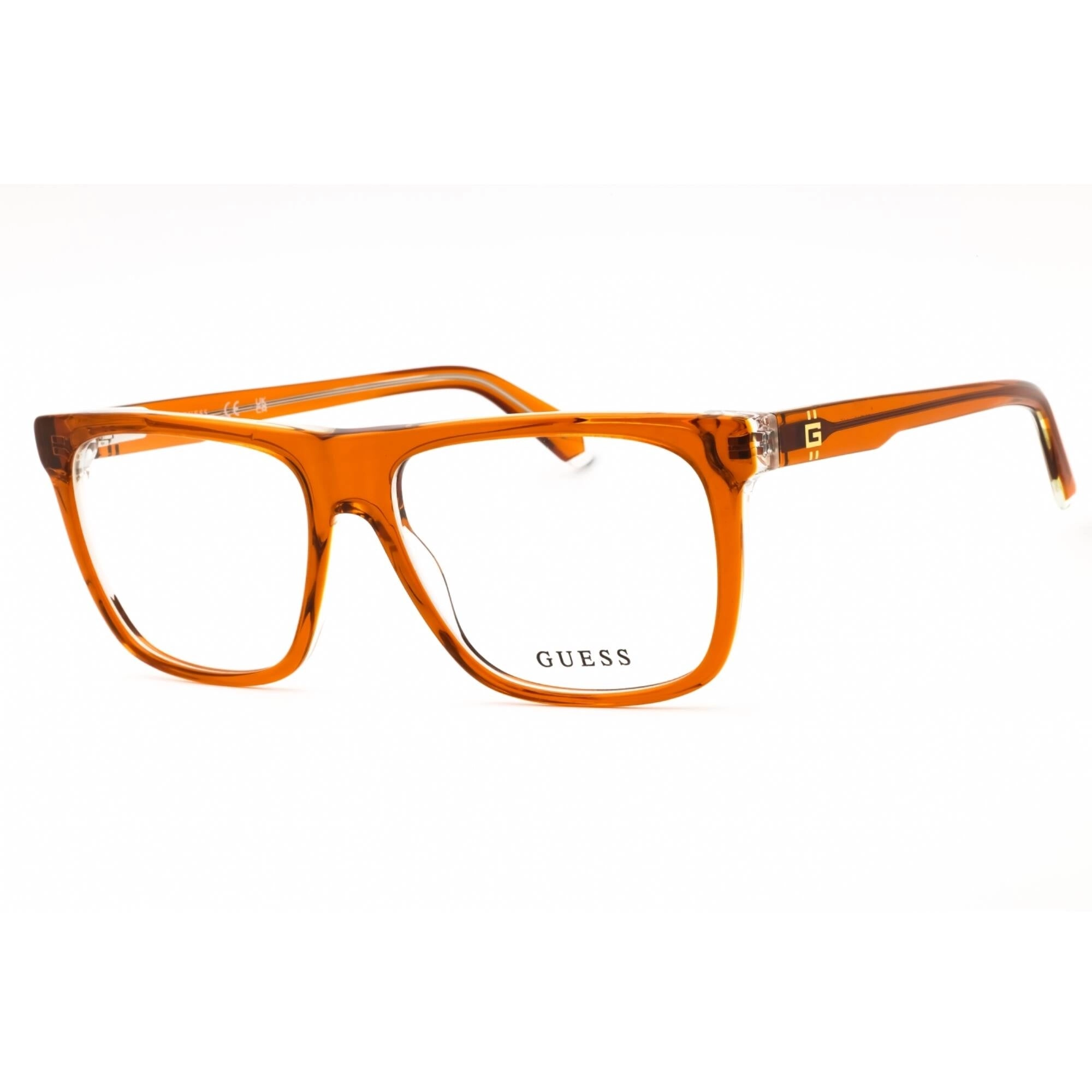 Guess Men's Eyeglasses - Orange/Other Acetate Square Full Rim Frame | GU50089 044