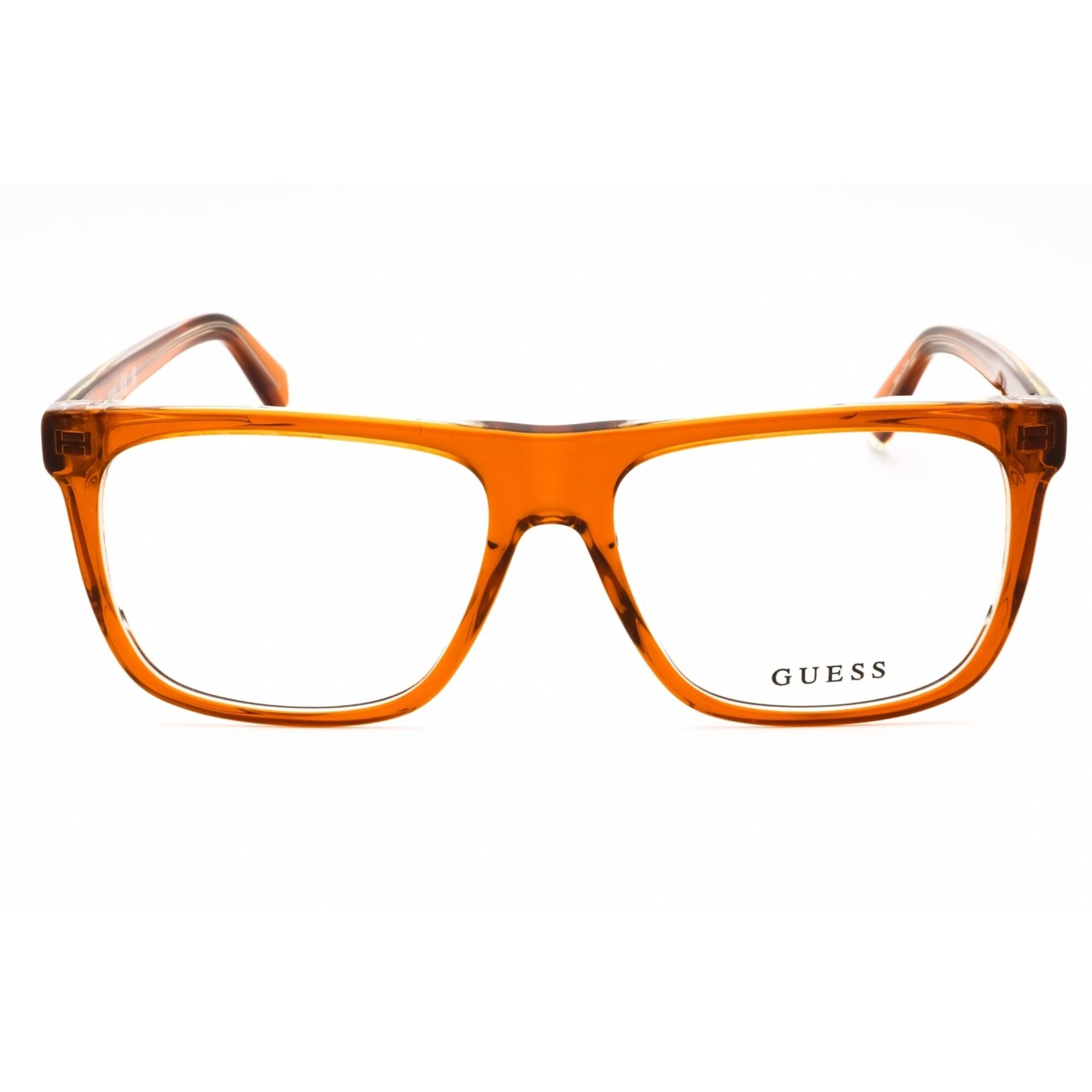 Guess Men's Eyeglasses - Orange/Other Acetate Square Full Rim Frame | GU50089 044