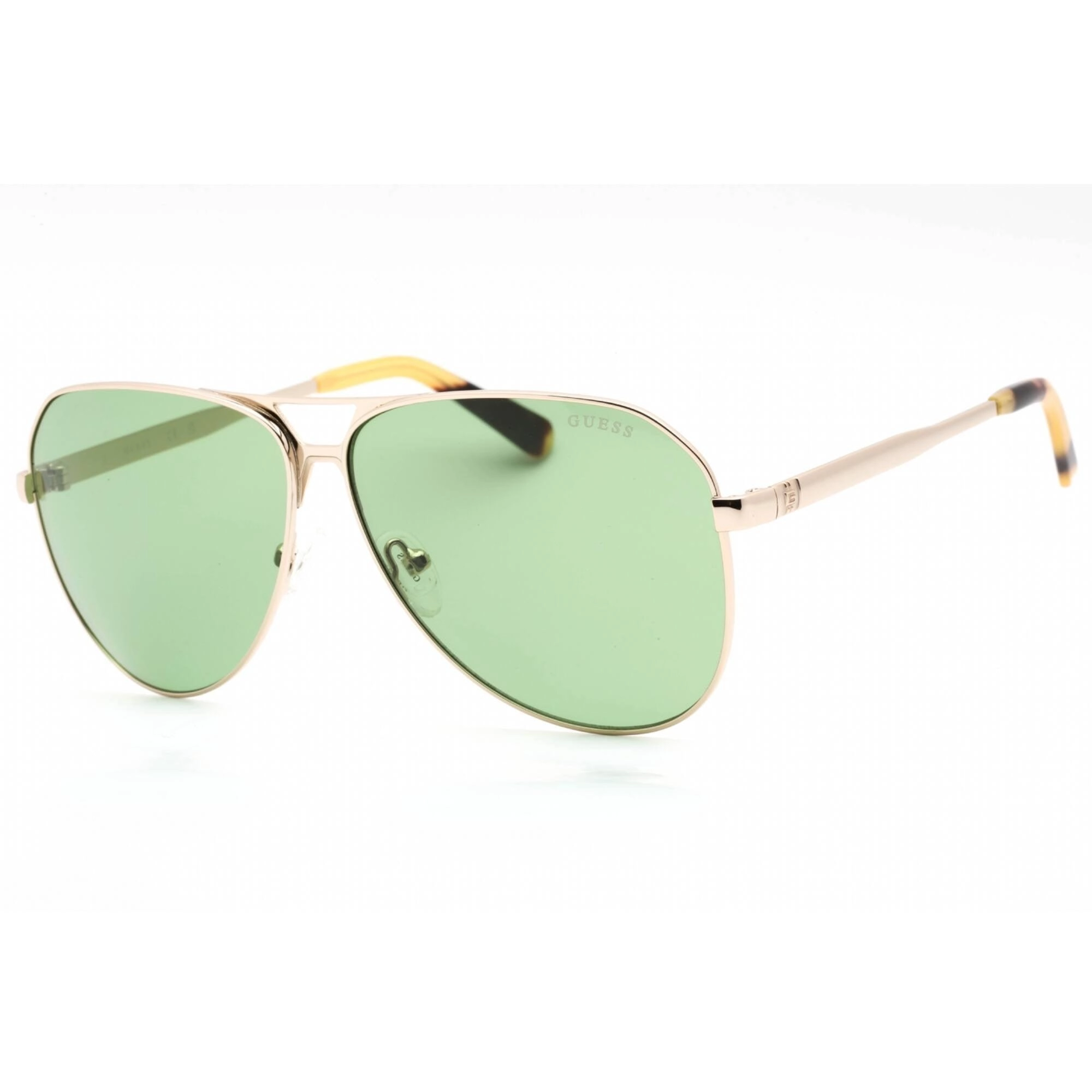 Guess Men's Sunglasses - Adjustable Nose Pad Gold Metal Aviator Frame | GU00069 32N