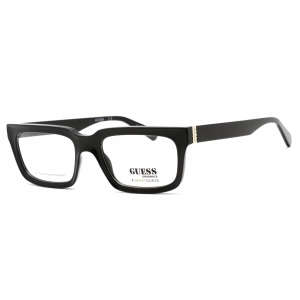 Guess Unisex Eyeglasses - Full Rim Shiny Black Plastic Rectangular Frame | GU8253 001