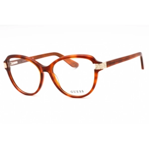 Guess Women's Eyeglasses - Blonde Havana Acetate Full Rim Cat Eye Frame | GU2955 053