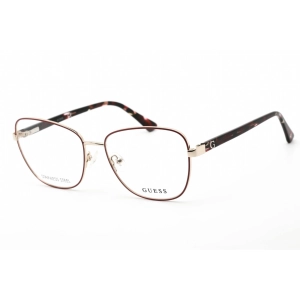 Guess Women's Eyeglasses - Full Rim Shiny Bordeaux Metal Cat Eye Frame | GU2815 069