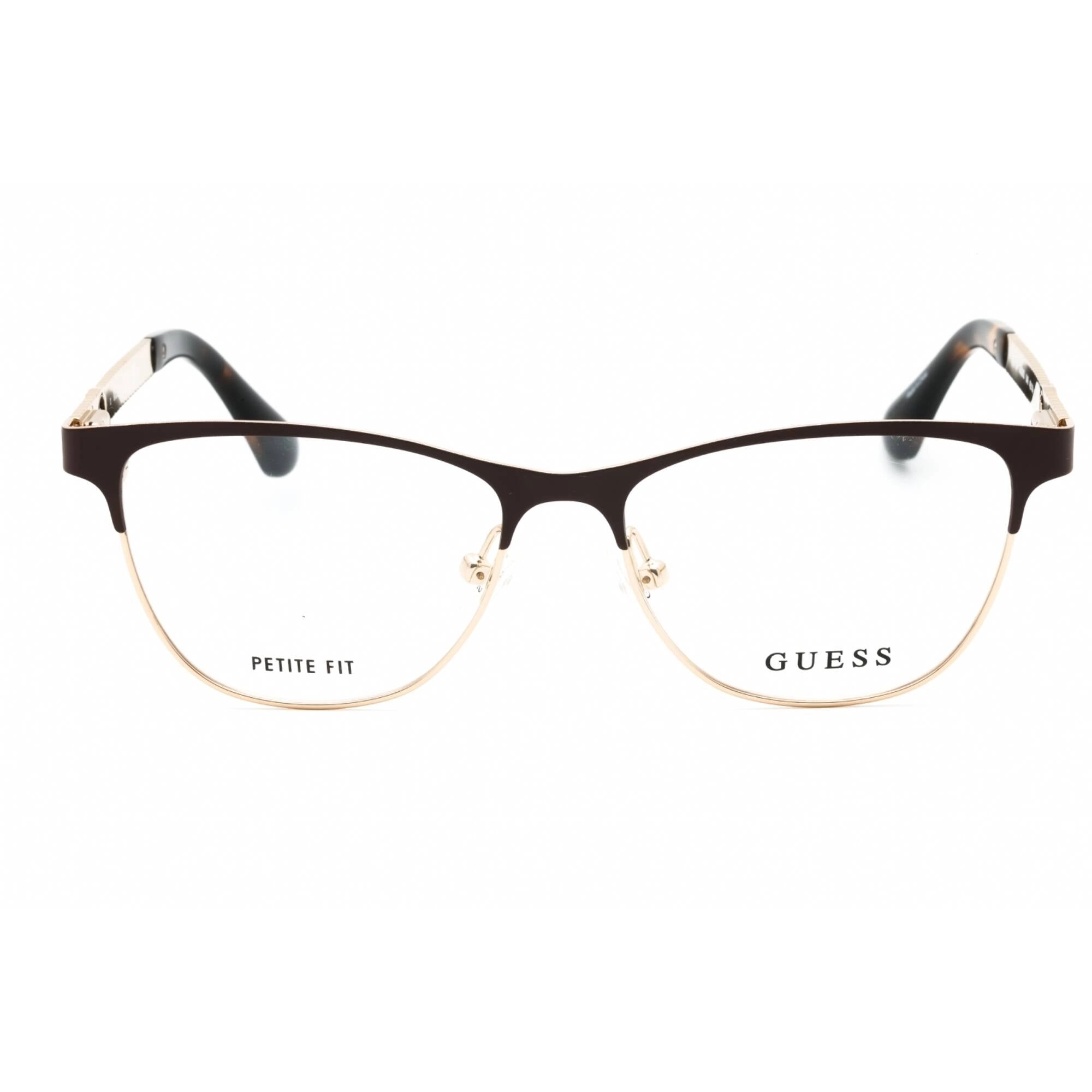 Guess Women's Eyeglasses - Matte Dark Brown Metal Cat Eye Full Rim Frame | GU2883 049