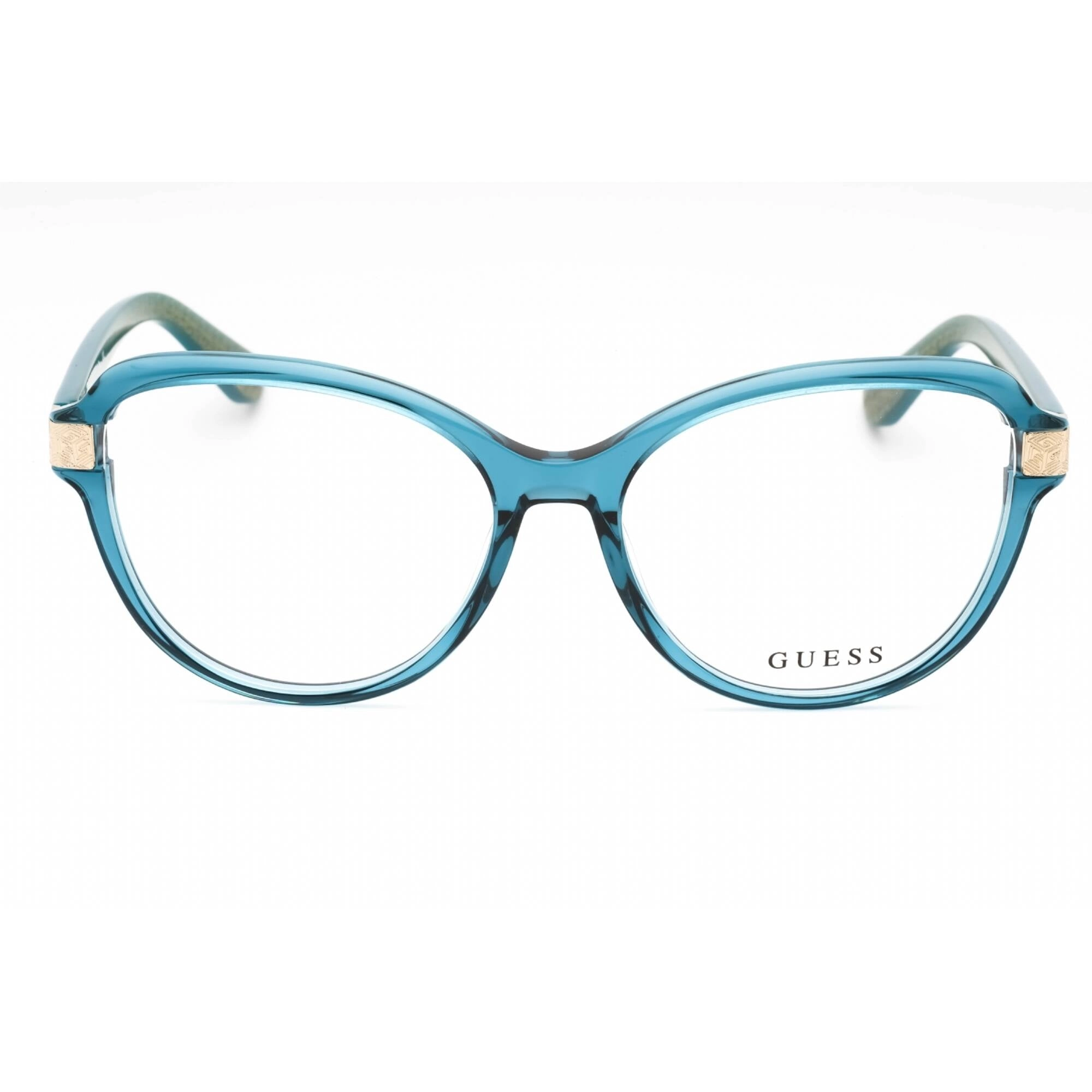 Guess Women's Eyeglasses - Shiny Turquoise Acetate Full Rim Cat Eye Frame | GU2955 087