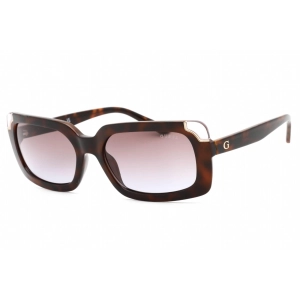 Guess Women's Sunglasses - Dark Havana Plastic Rectangular Shape Frame | GU7841 52F