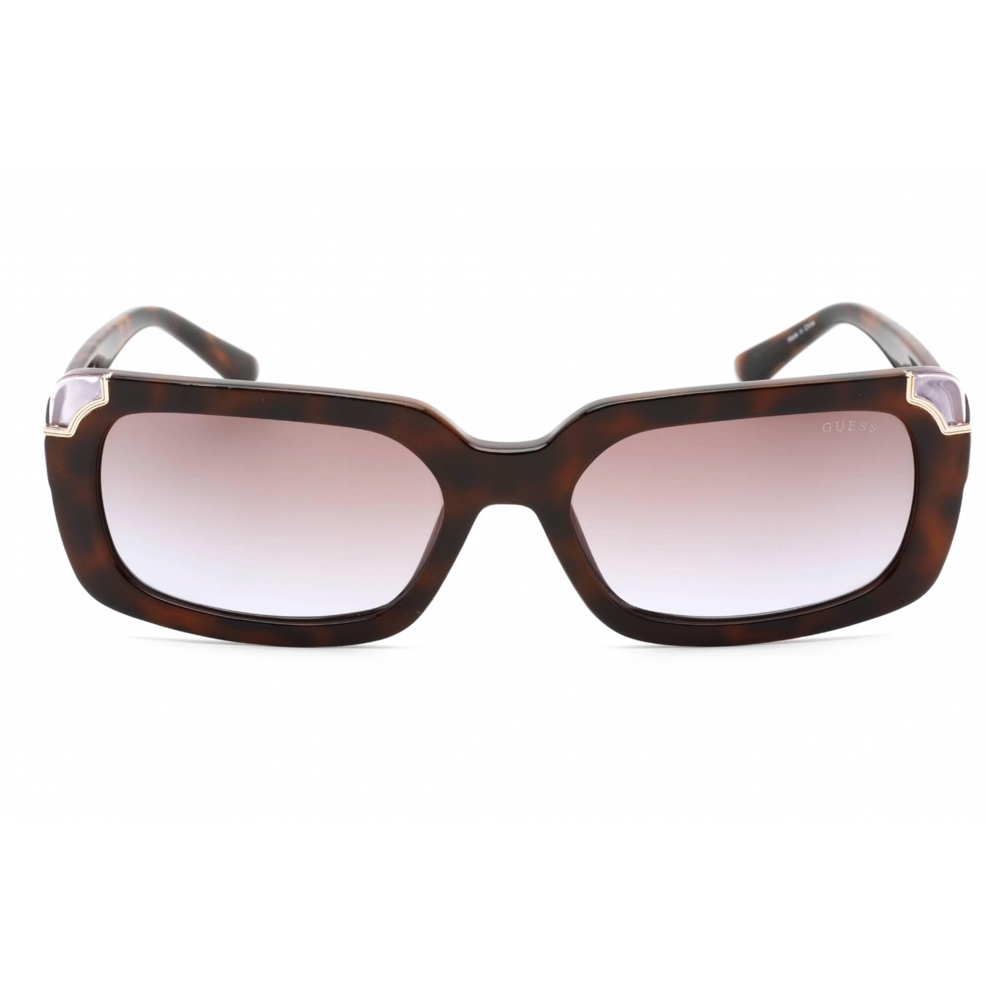 Guess Women's Sunglasses - Dark Havana Plastic Rectangular Shape Frame | GU7841 52F