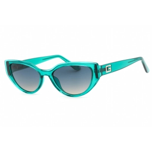 Guess Women's Sunglasses - Shiny Dark Green Plastic Full Rim Cat Eye | GU7910 96P