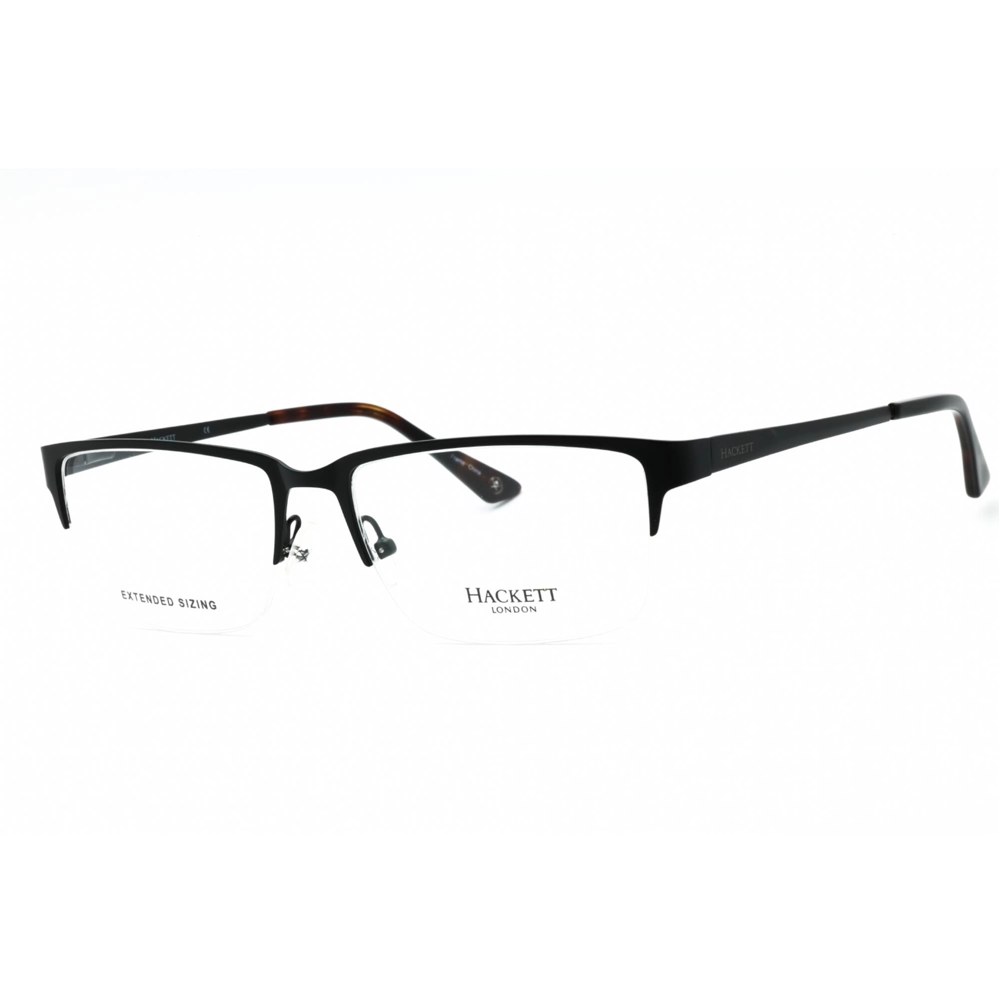 Hackett Men's Eyeglasses - Black Metal Half Rim Rectangular Shape Frame | HEK1187 02