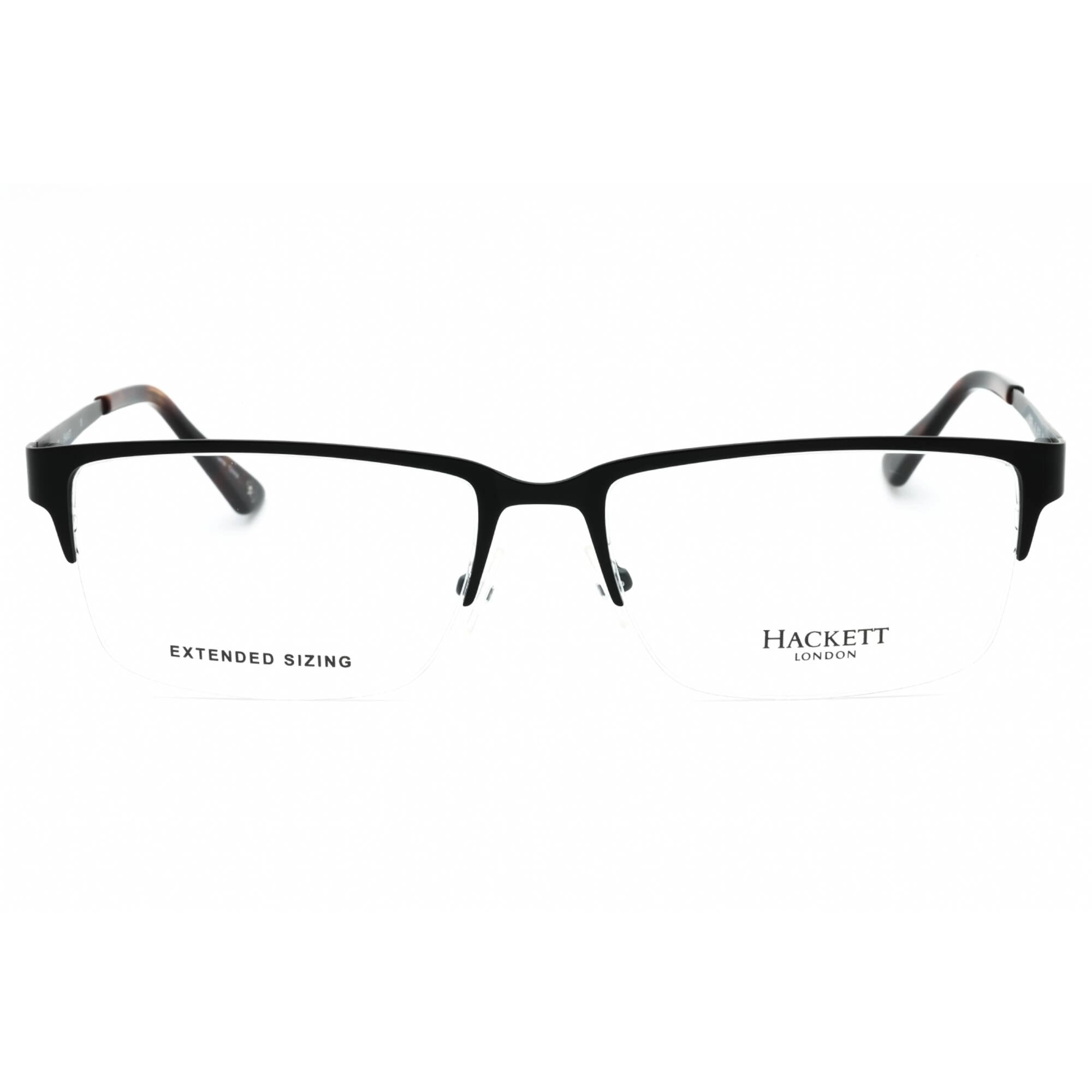 Hackett Men's Eyeglasses - Black Metal Half Rim Rectangular Shape Frame | HEK1187 02