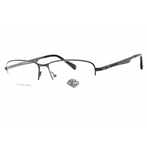 Harley Davidson Men's Eyeglasses - Matte Gunmetal Metal Half Rim Frame | HD0860 009