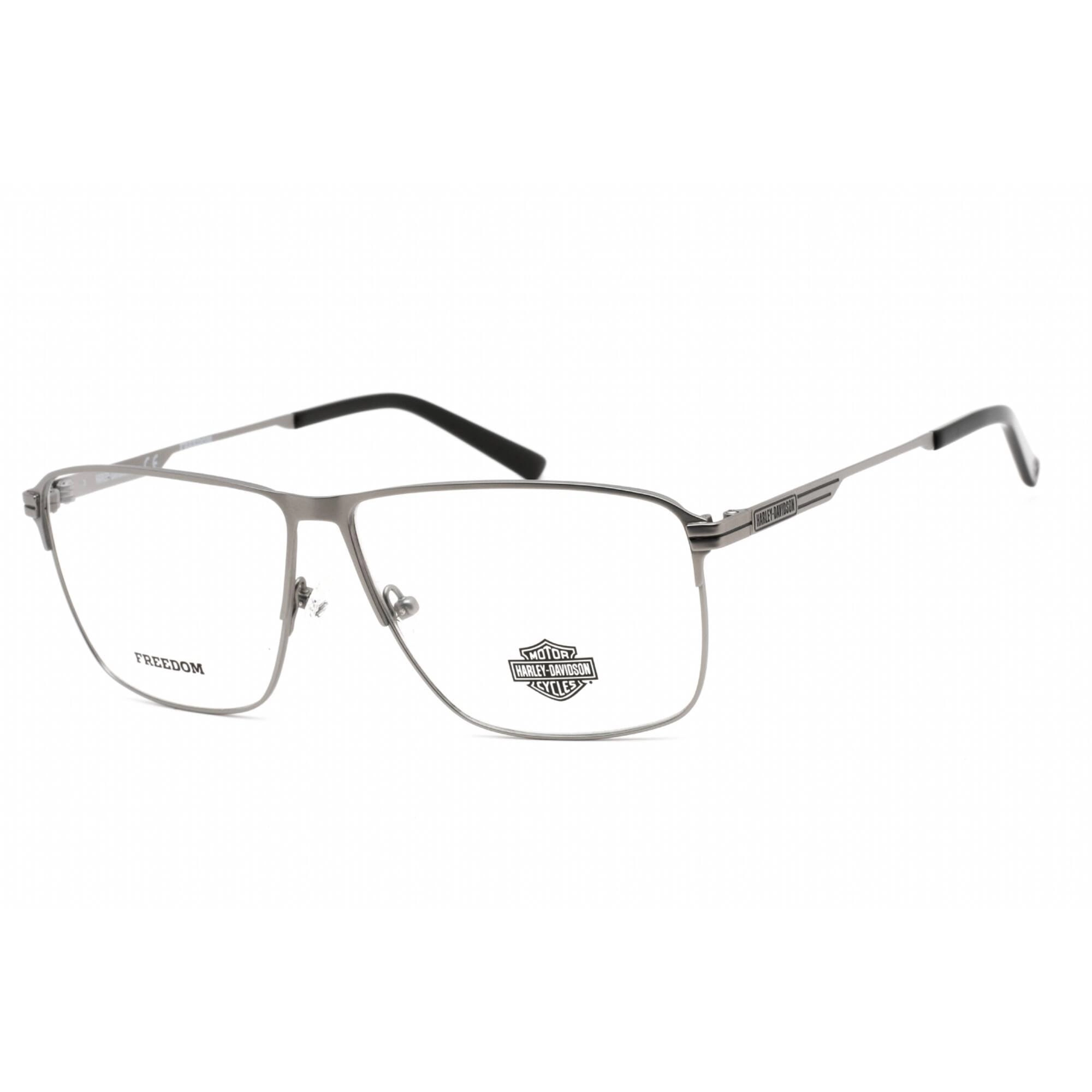 Harley Davidson Unisex Eyeglasses - Matte Gunmetal Metal Square Frame | HD9017 009