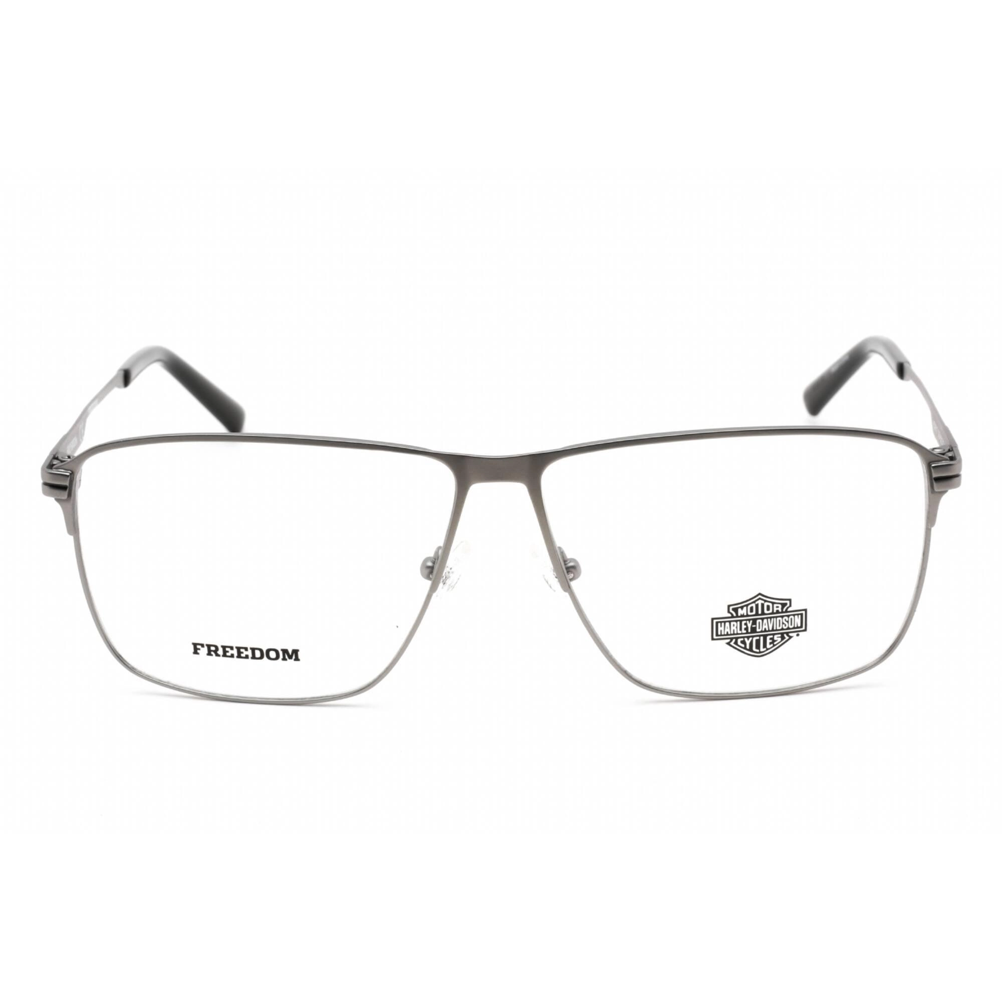Harley Davidson Unisex Eyeglasses - Matte Gunmetal Metal Square Frame | HD9017 009